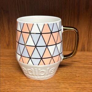 Orange and White Geometric Dining Mug